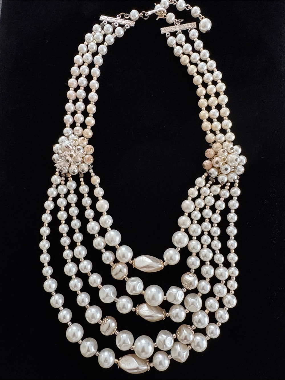 Vintage Made in Japan Multi-Strand Faux Pearl Necklace